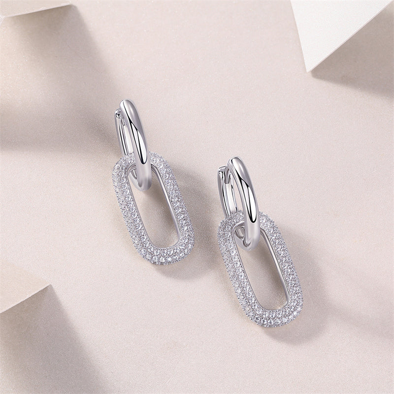 Simple Geometric Moissanite Earrings for Everyday Wear