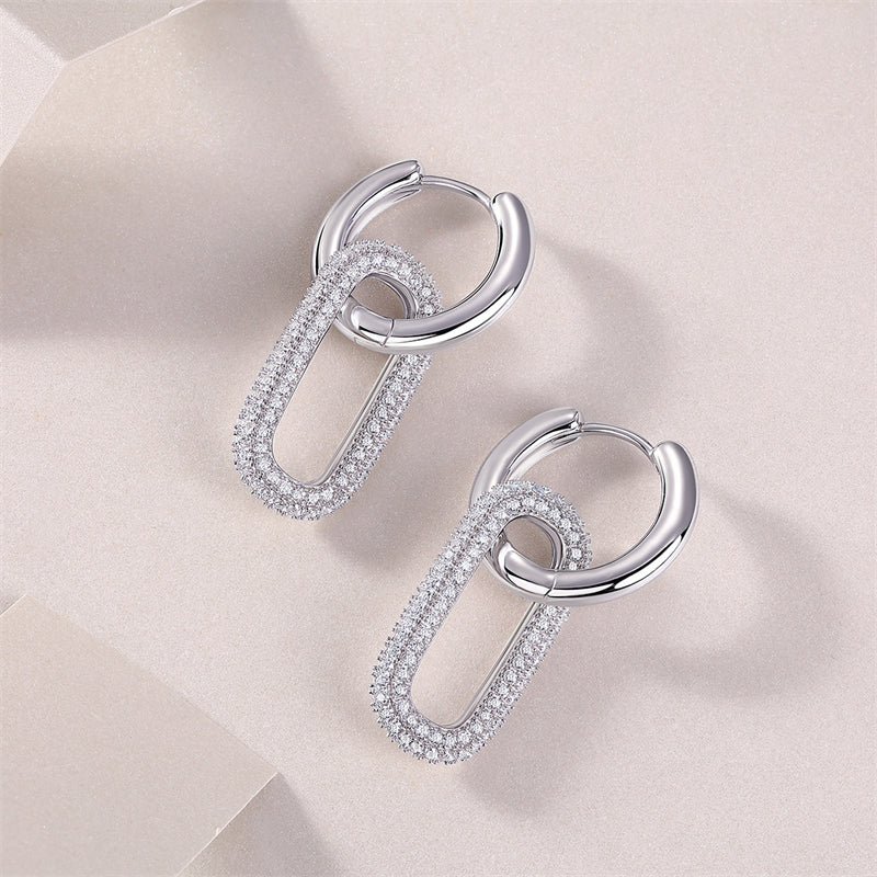 Simple Geometric Moissanite Earrings for Everyday Wear
