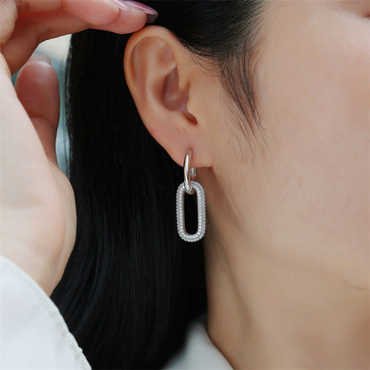 Simple Geometric Moissanite Earrings for Everyday Wear