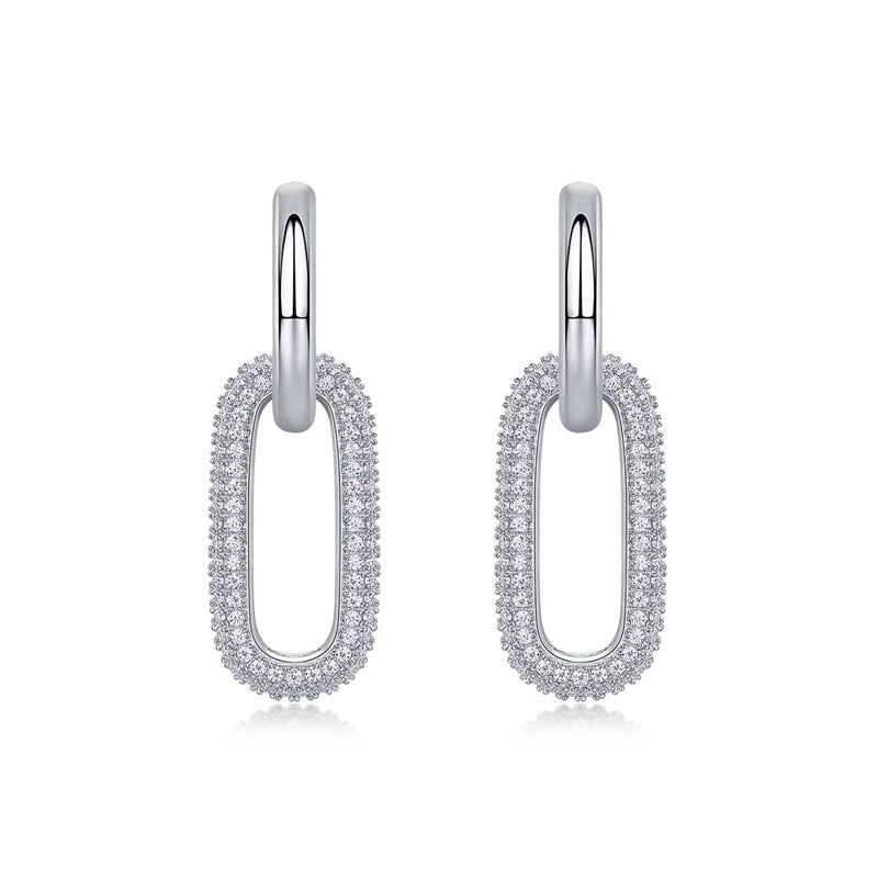 Simple Geometric Moissanite Earrings for Everyday Wear