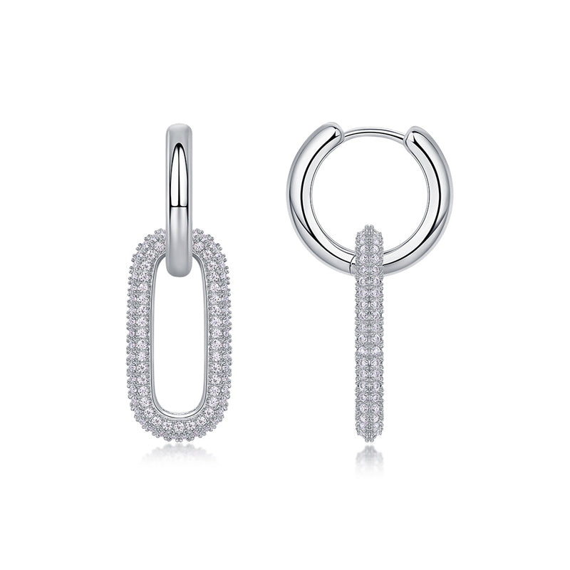 Simple Geometric Moissanite Earrings for Everyday Wear