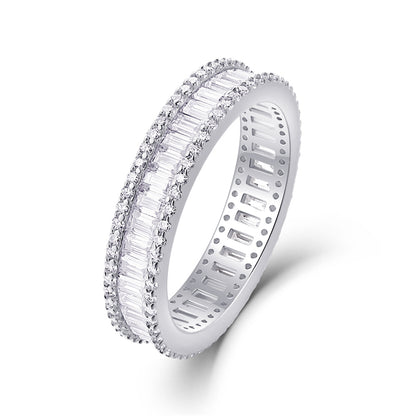 Simple Geometric Silver Ring for OL Fashion