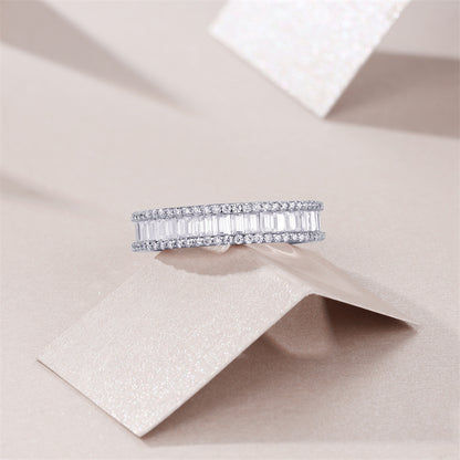 Simple Geometric Silver Ring for OL Fashion
