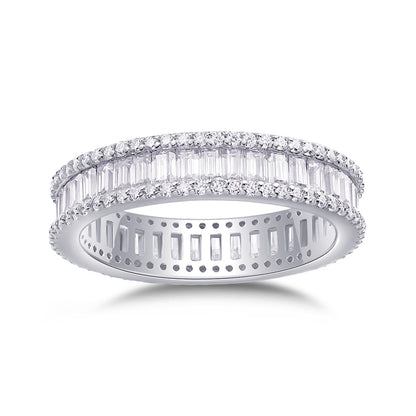 Simple Geometric Silver Ring for OL Fashion