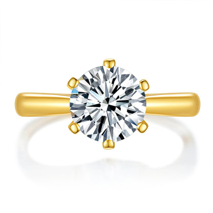 Six-Prong Geometric Diamond Ring for Women