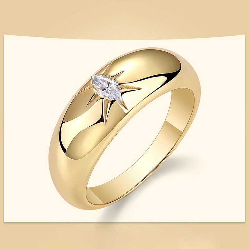 Sleek Circle Diamond Ring for Women