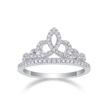Sleek Crown Moissanite Ring in 925 Silver