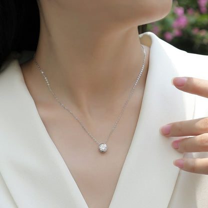 Sleek Geometric Pendant Necklace in Sterling Silver