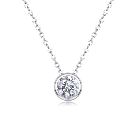 Sleek Geometric Pendant Necklace in Sterling Silver