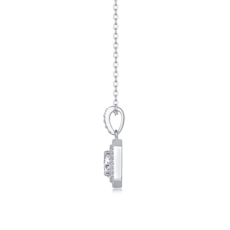 Sleek Geometric Pendant Necklace in Sterling Silver