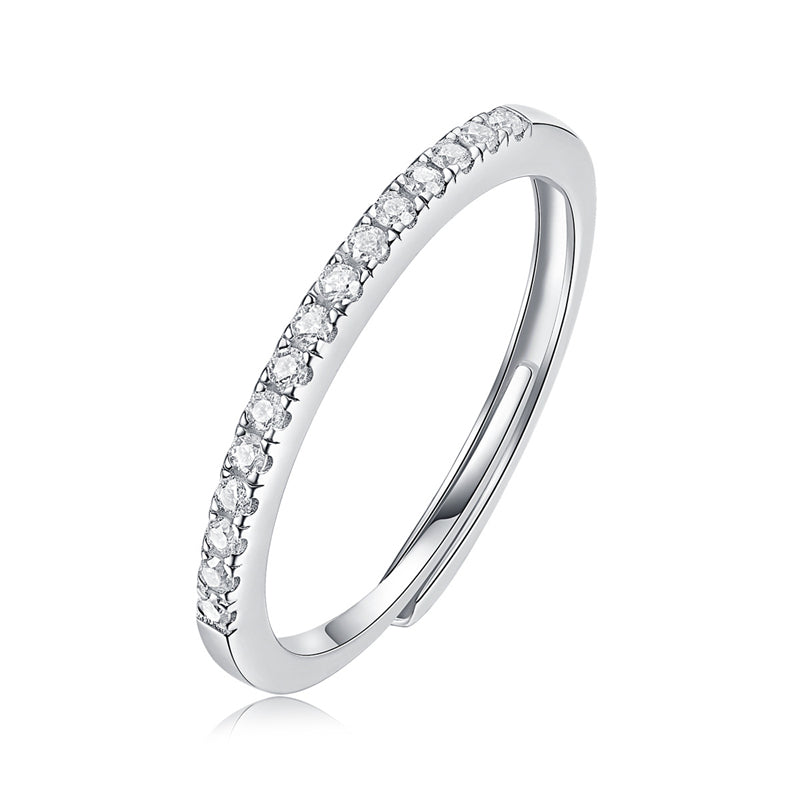 Sleek Geometric Ring with Moissanite Accents