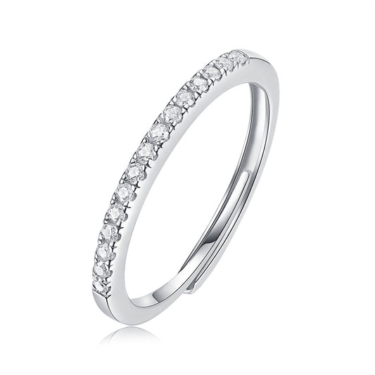 Sleek Geometric Ring with Moissanite Accents