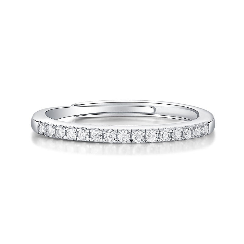 Sleek Geometric Ring with Moissanite Accents