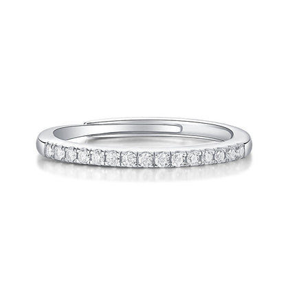 Sleek Geometric Ring with Moissanite Accents