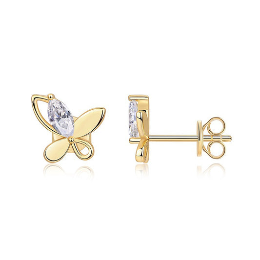 Sleek Geometric Sterling Silver Moissanite Stud Earrings