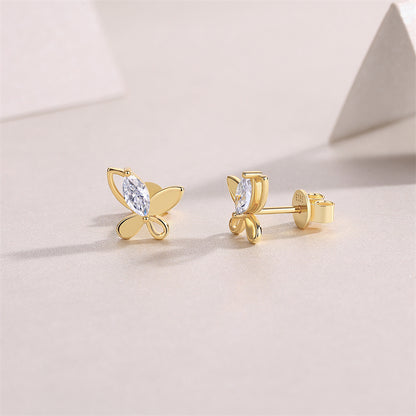 Sleek Geometric Sterling Silver Moissanite Stud Earrings