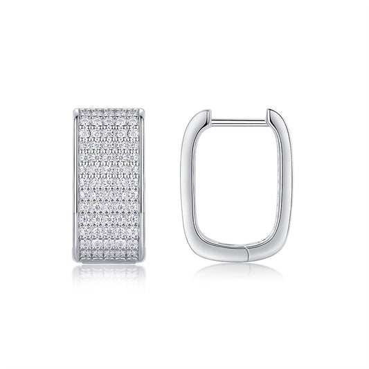 Sleek Round Cut Moissanite Earrings for Office Wear