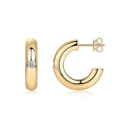 Sleek Round Cut Moissanite Earrings for Office Wear