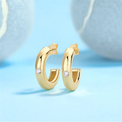 Sleek Round Cut Moissanite Earrings for Office Wear