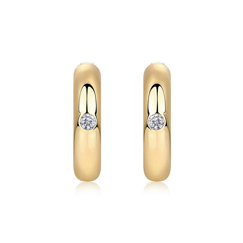 Sleek Round Cut Moissanite Earrings for Office Wear