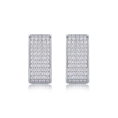 Sleek Round Cut Moissanite Earrings for Office Wear