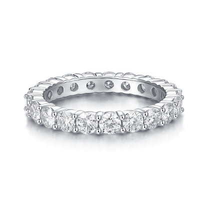 Sleek Silver Ring with 3.0mm Moissanite