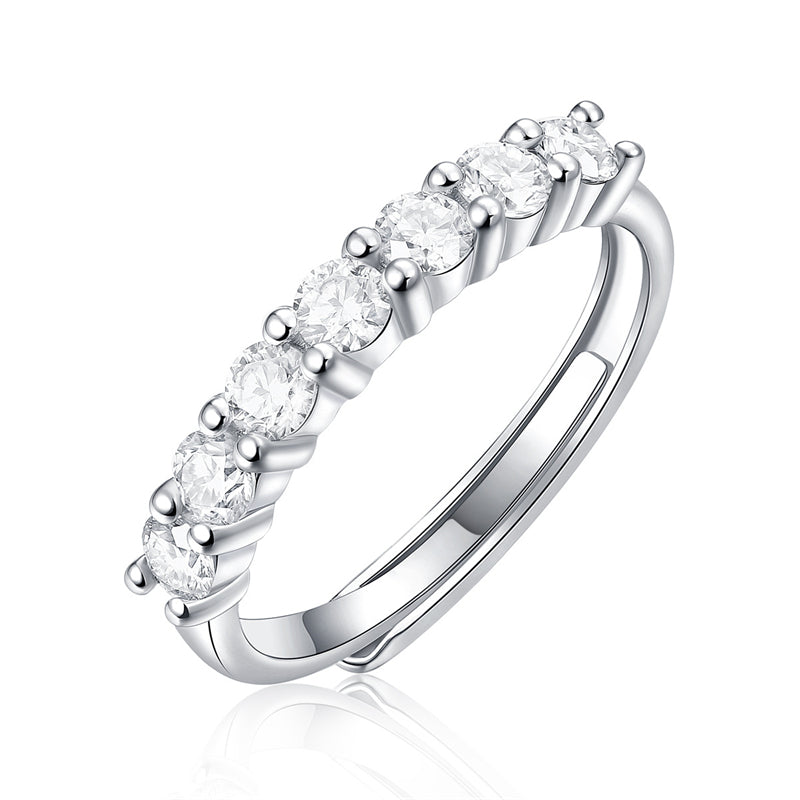 Sleek Geometric Ring with Moissanite Accents