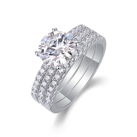 Sophisticated 2ct Round Ring in Sterling Silver