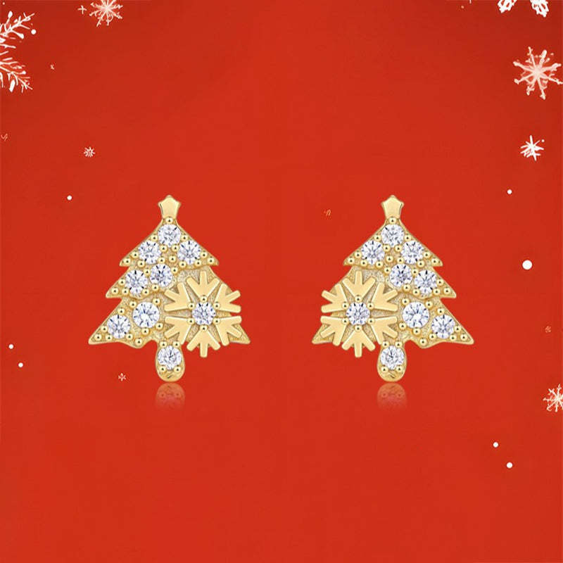 Sophisticated Geometric Moissanite Earrings with Round Stones
