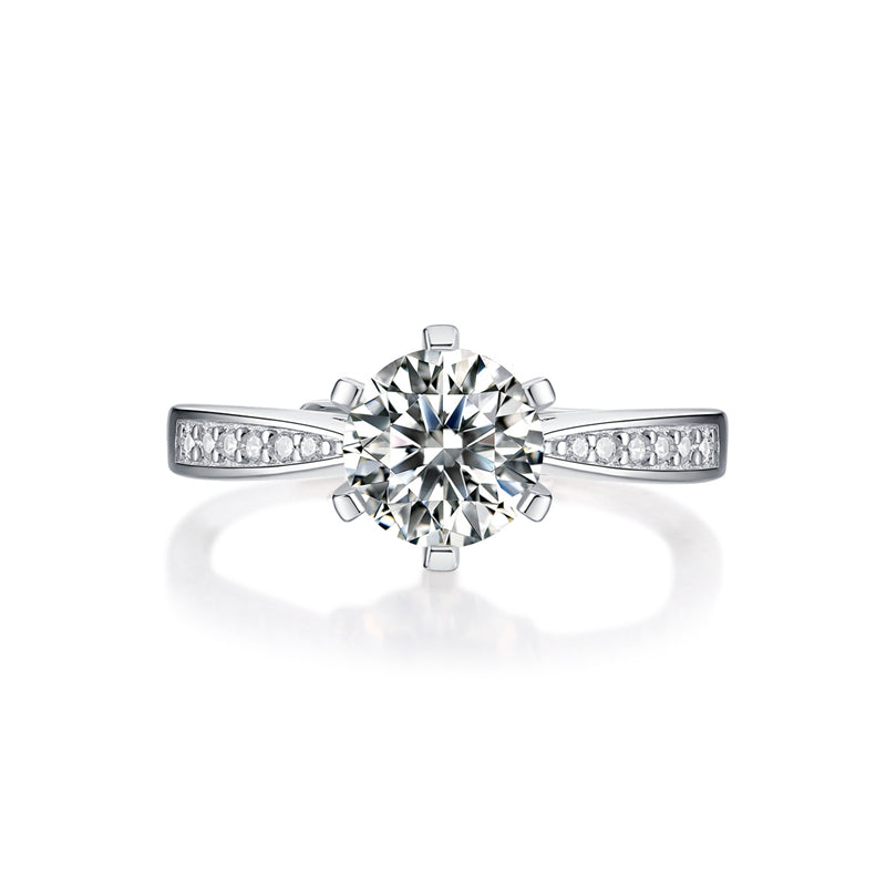 Sophisticated Geometric Ring with Moissanite