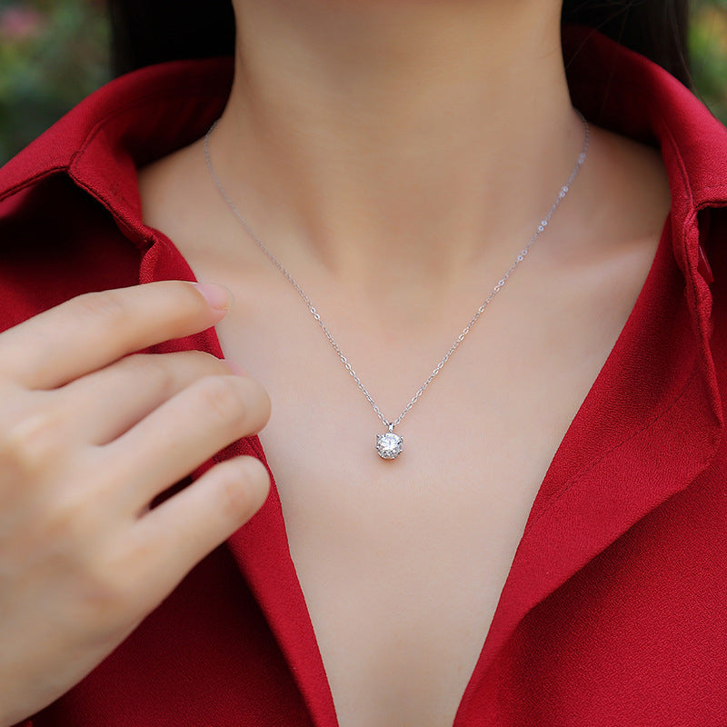 Sophisticated Hexagon Moissanite Necklace