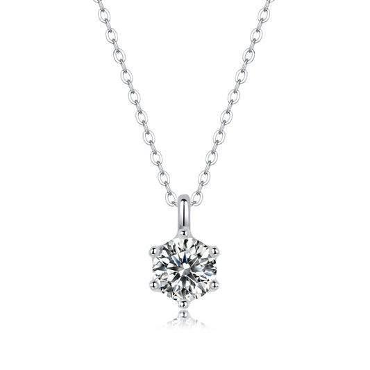Sophisticated Hexagon Moissanite Necklace