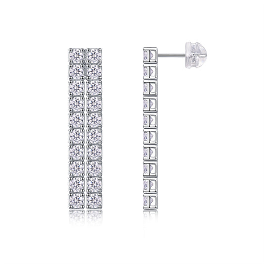 Sophisticated Line Design Moissanite Earrings for Women