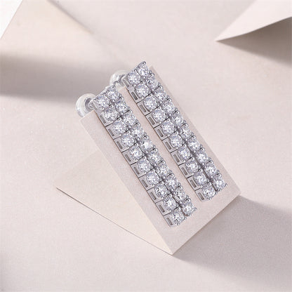 Sophisticated Line Design Moissanite Earrings for Women