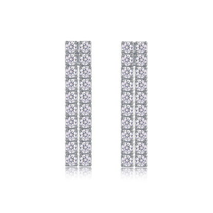 Sophisticated Line Design Moissanite Earrings for Women