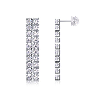 Sophisticated Line Design Moissanite Earrings for Women