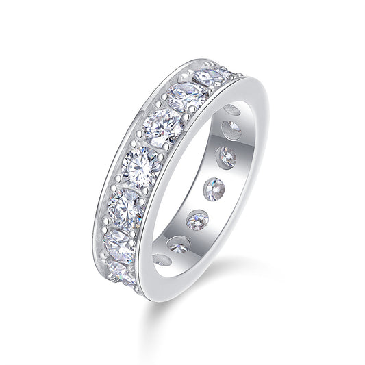 Sophisticated Moissanite Silver Ring