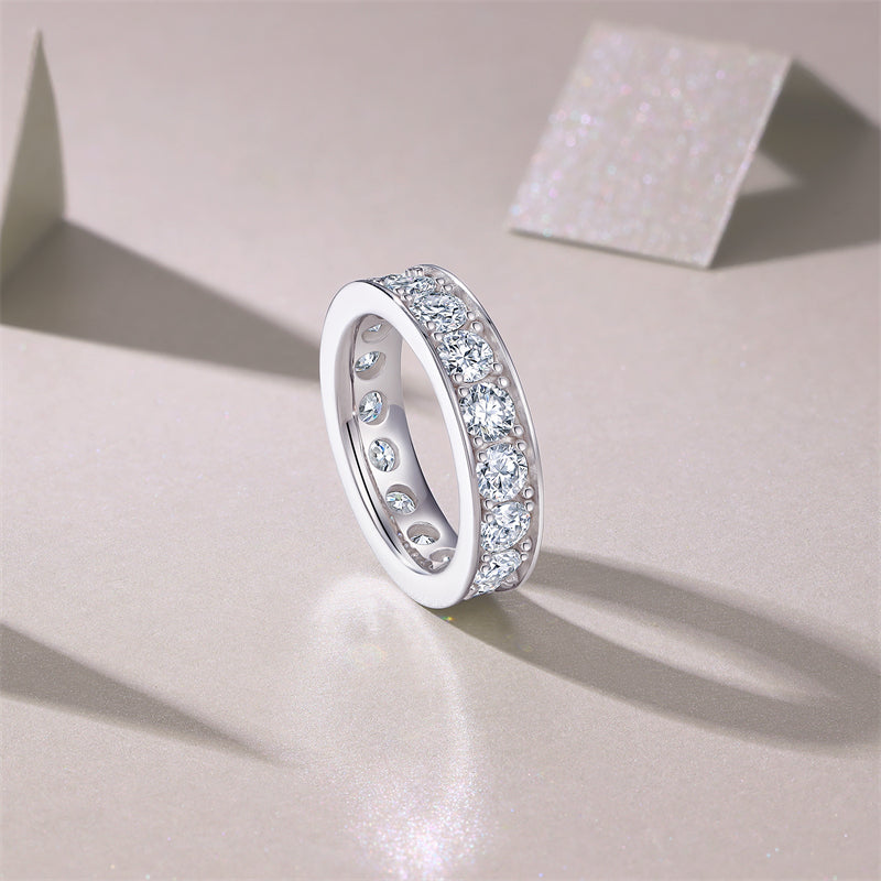 Sophisticated Moissanite Silver Ring