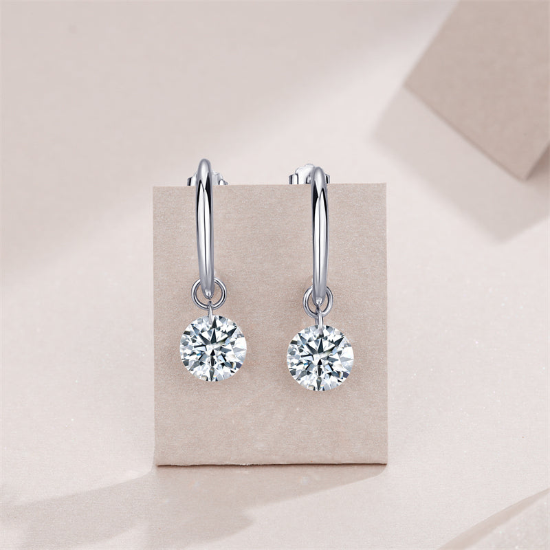Sophisticated Round Cut Moissanite Earrings for Women
