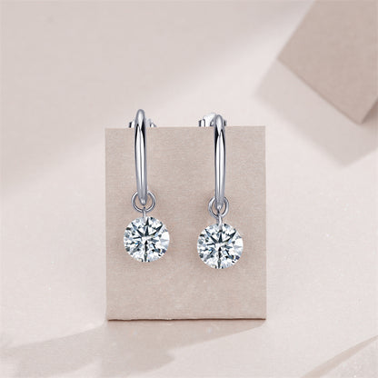 Sophisticated Round Cut Moissanite Earrings for Women