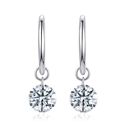 Sophisticated Round Cut Moissanite Earrings for Women