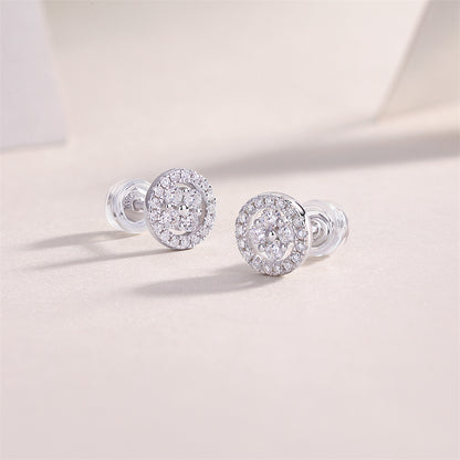 Sophisticated Round Diamond Earrings in 925 Silver