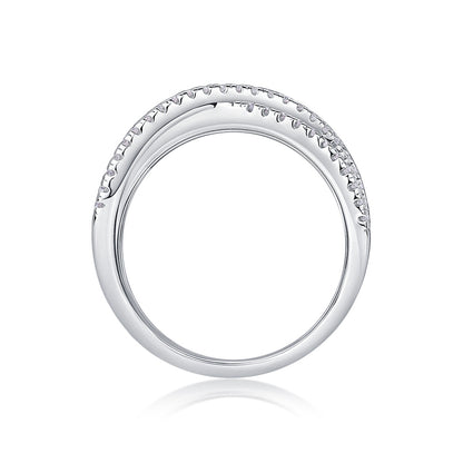 Sophisticated Round Diamond Ring in 925 Silver