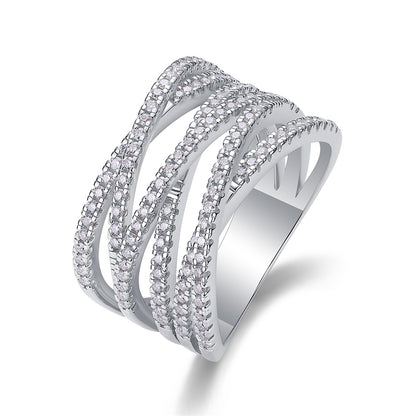 Sophisticated Round Diamond Ring in 925 Silver