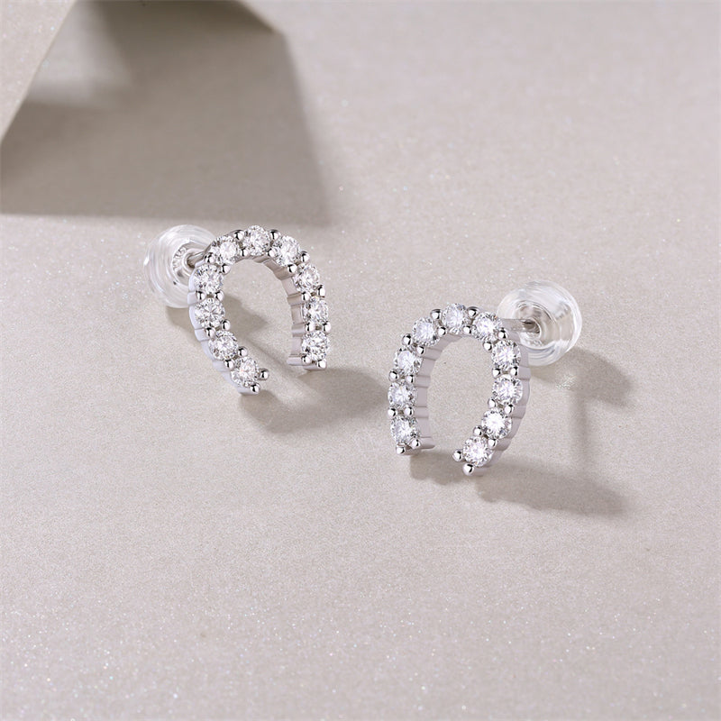 Sophisticated U-Shape Moissanite Earrings for Women