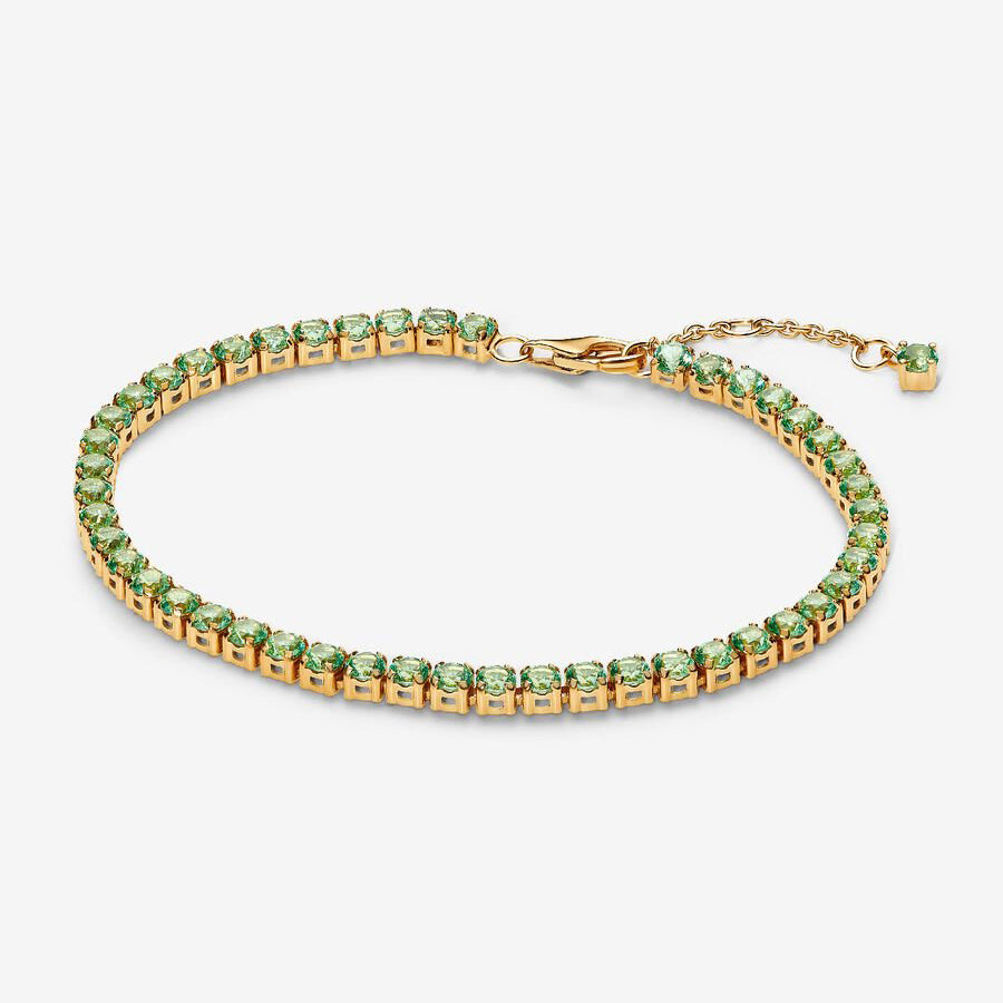 14k Gold Green Tennis Bracelet
