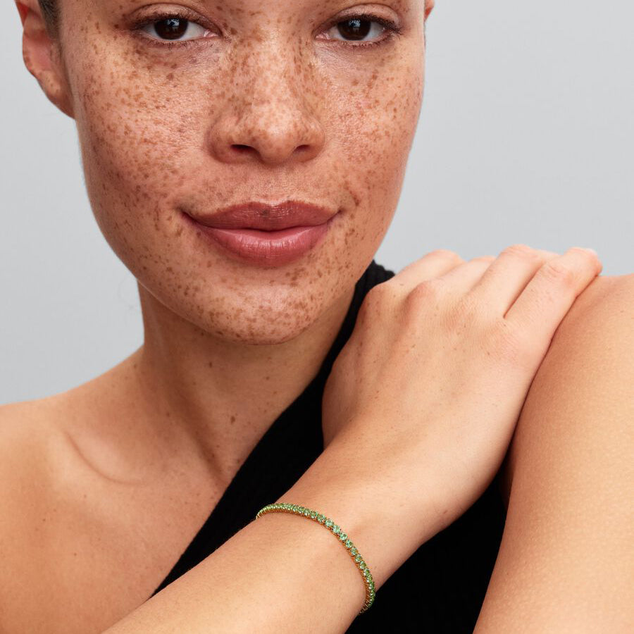 14k Gold Green Tennis Bracelet