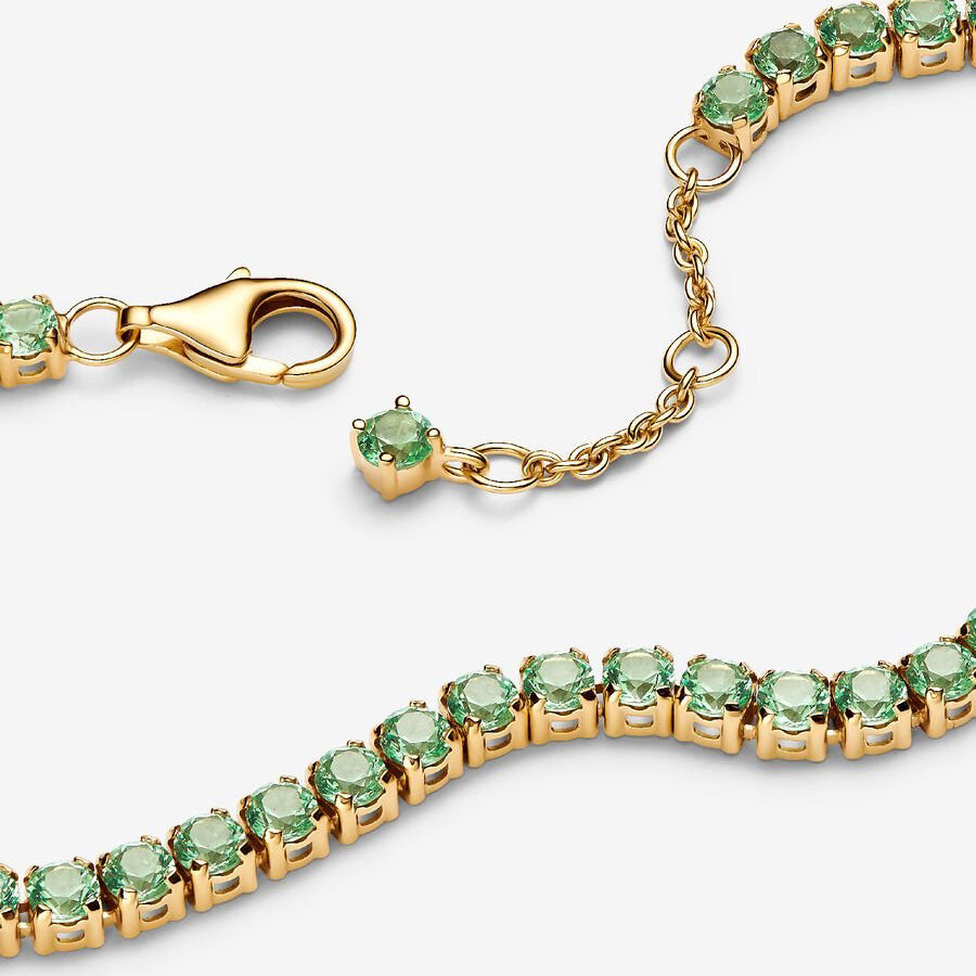 14k Gold Green Tennis Bracelet
