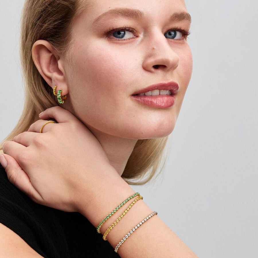 14k Gold Green Tennis Bracelet