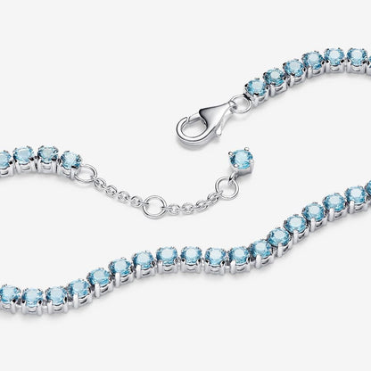 Sterling Silver Light Blue Tennis Bracelet